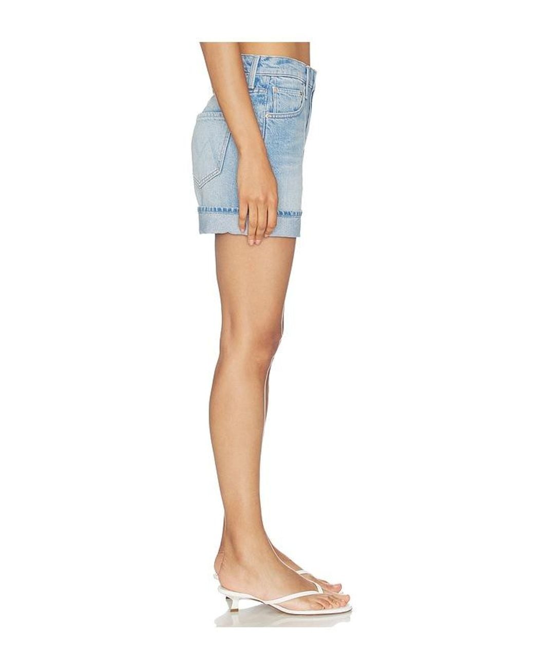 Mother Blue Culotte Cuffed Short