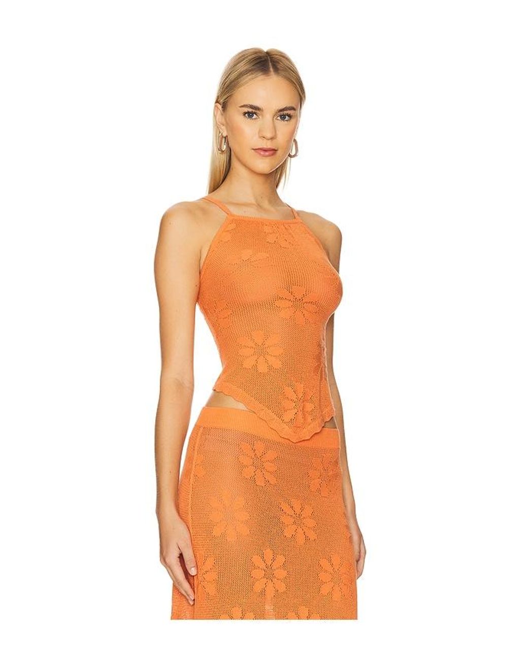 Asta Resort Orange Bruna Crochet Top