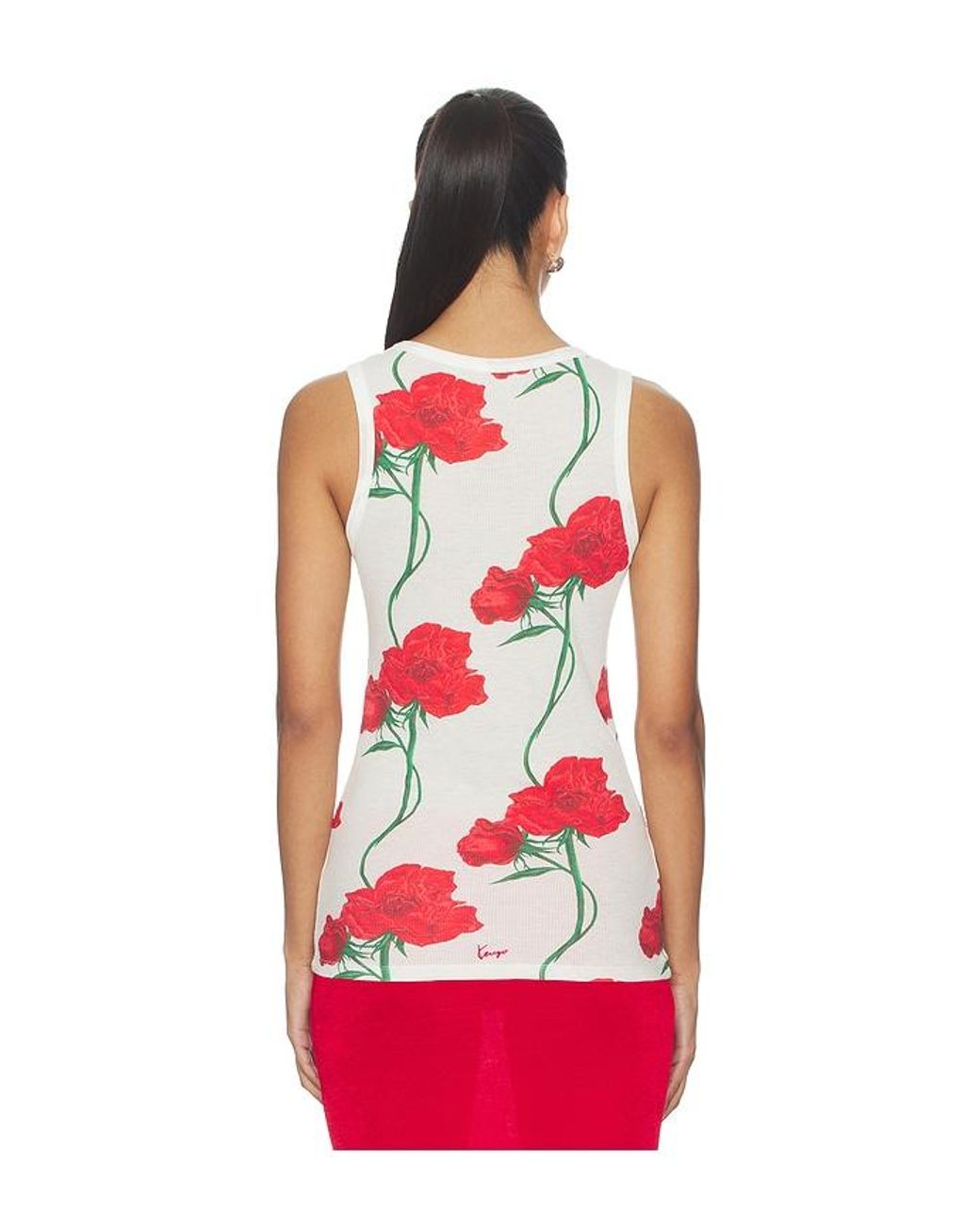 KENZO Red Archive Rose Tank Top