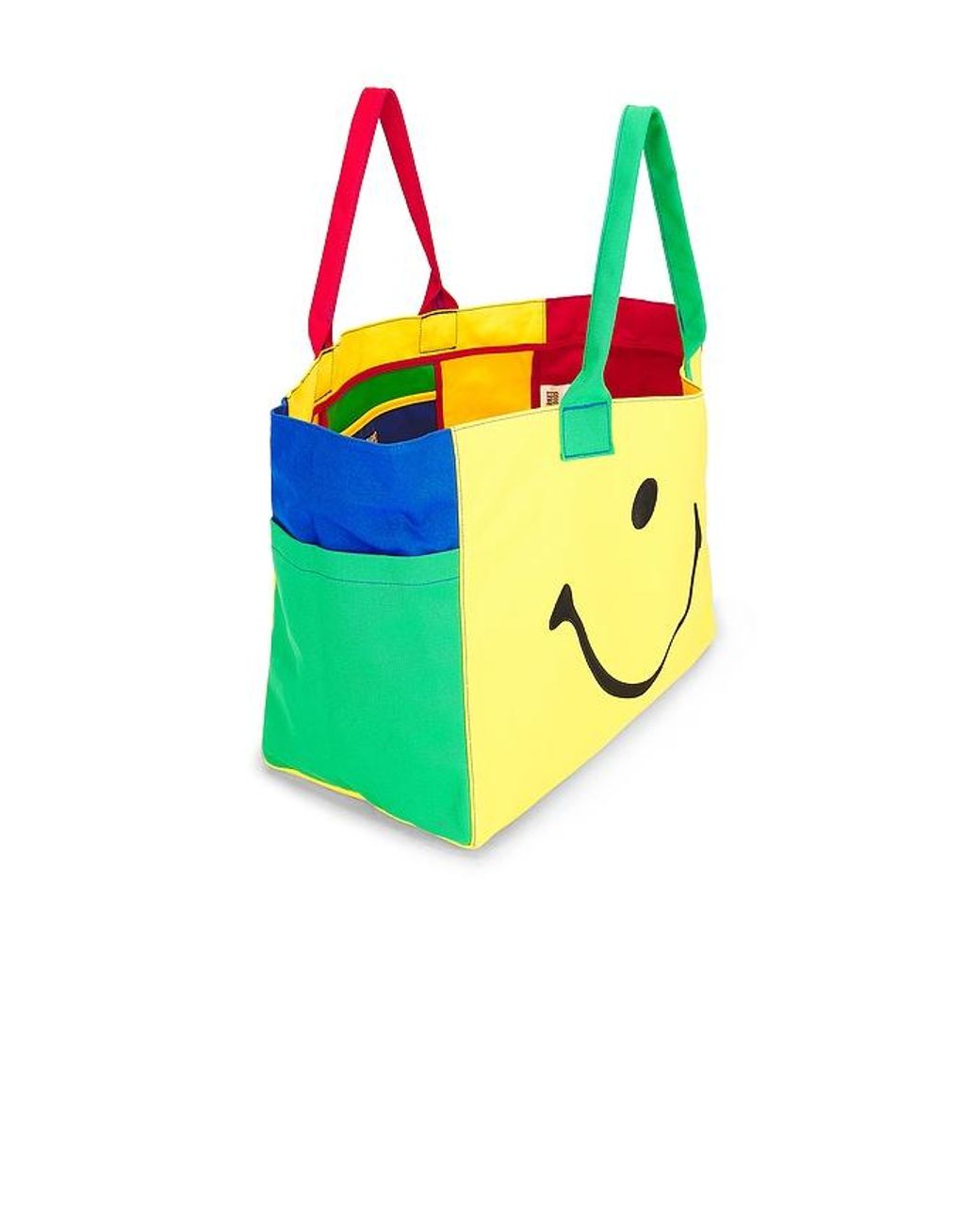 Market Yellow Smiley Colorblock Tote Bag for men