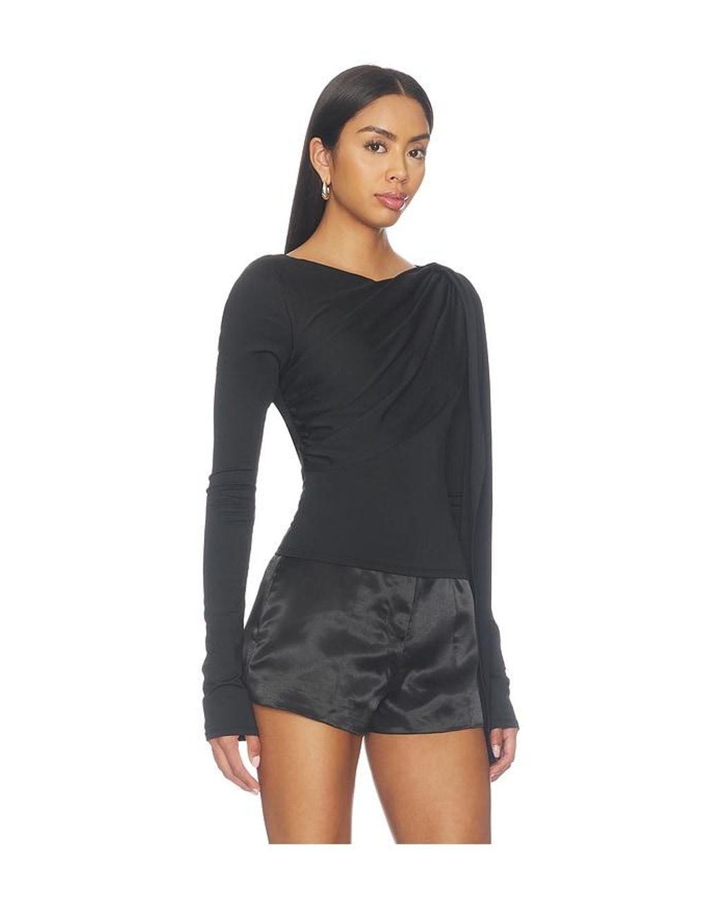 superdown Black Valeria Drape Top
