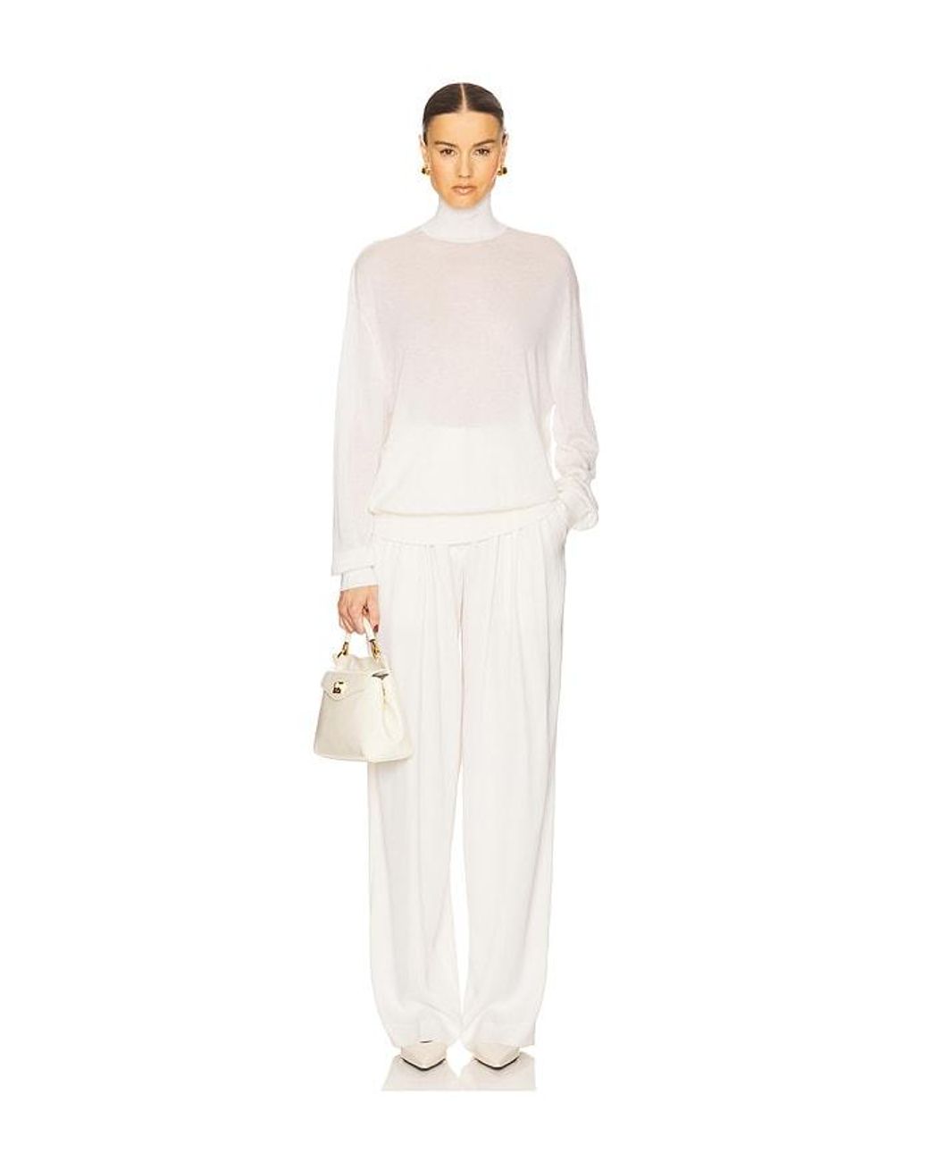 Helsa White Madeira Turtleneck