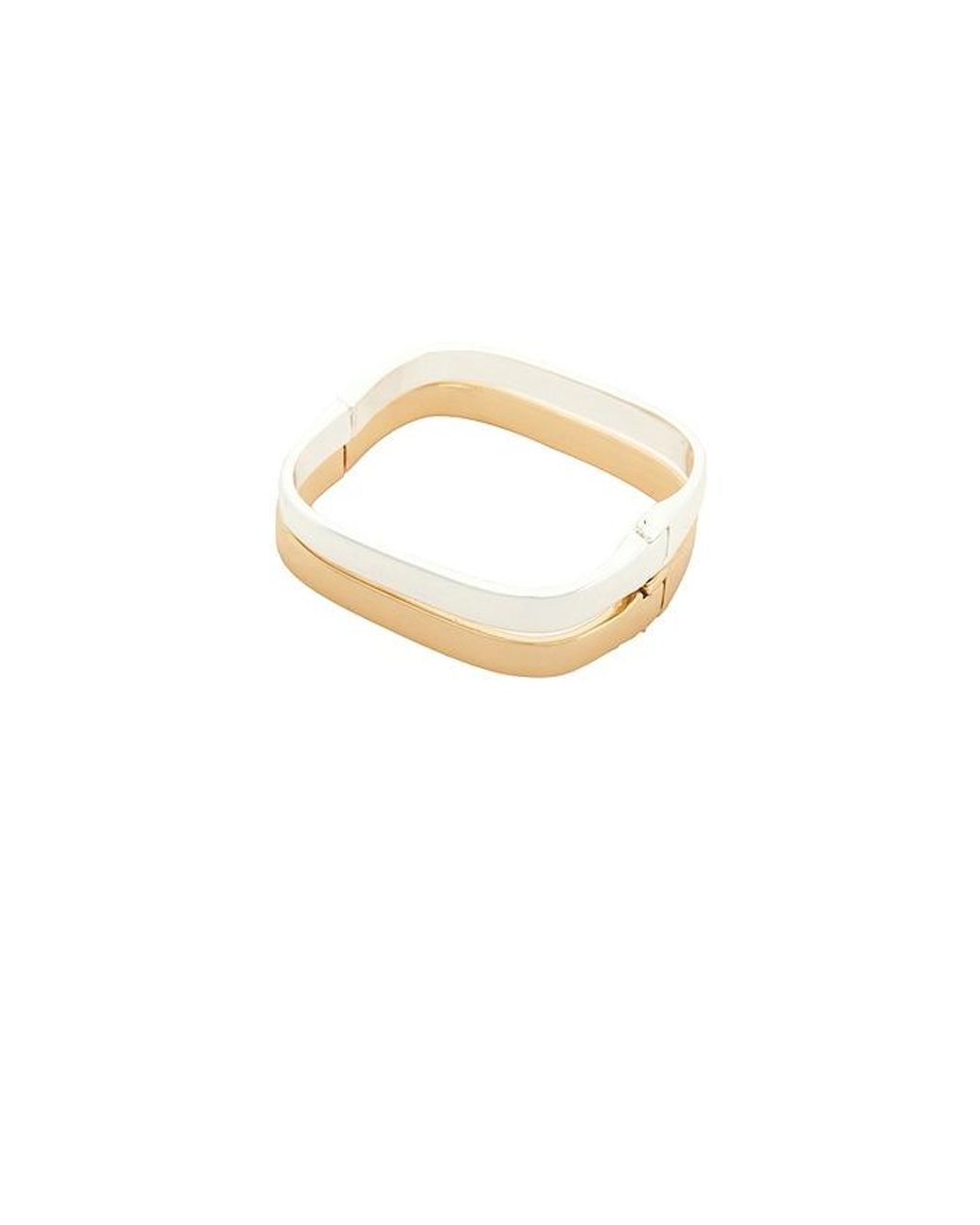Ettika White Rounded Square Cuff Set