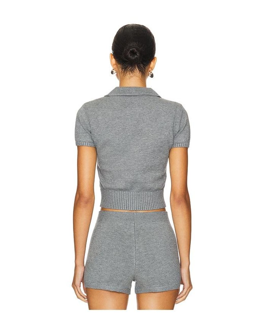 GUIZIO Blue Calesia Zip-Up Top