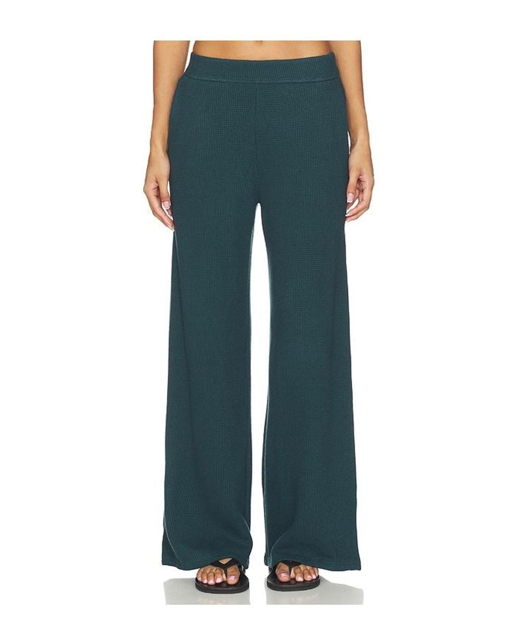 Beyond Yoga Blue Rest Day Waffle Wide Leg Pant