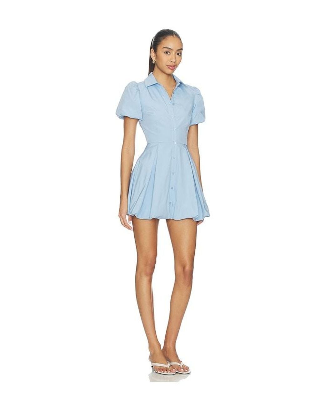 ALL THE WAYS Blue Tyla Button Up Dress