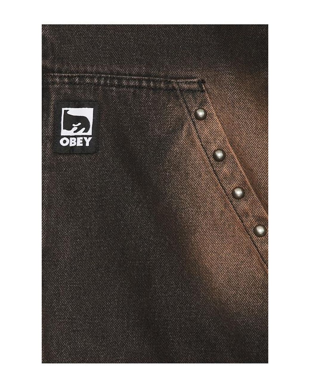 Obey Black Studded Zip Up Jacket for men