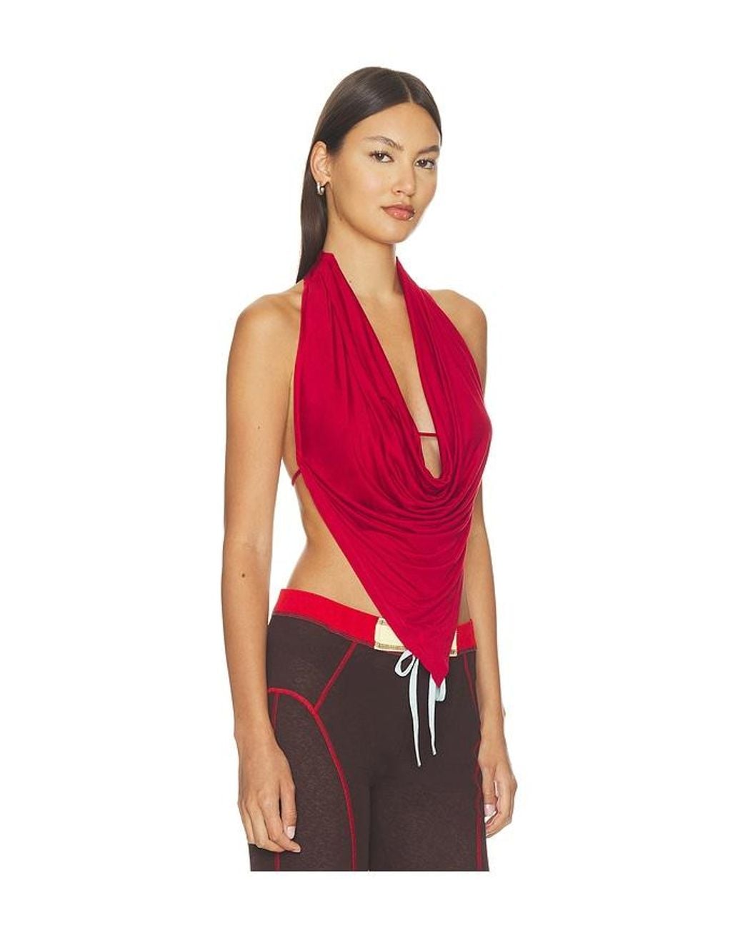 Peachy Den Red Blanche Halter Top