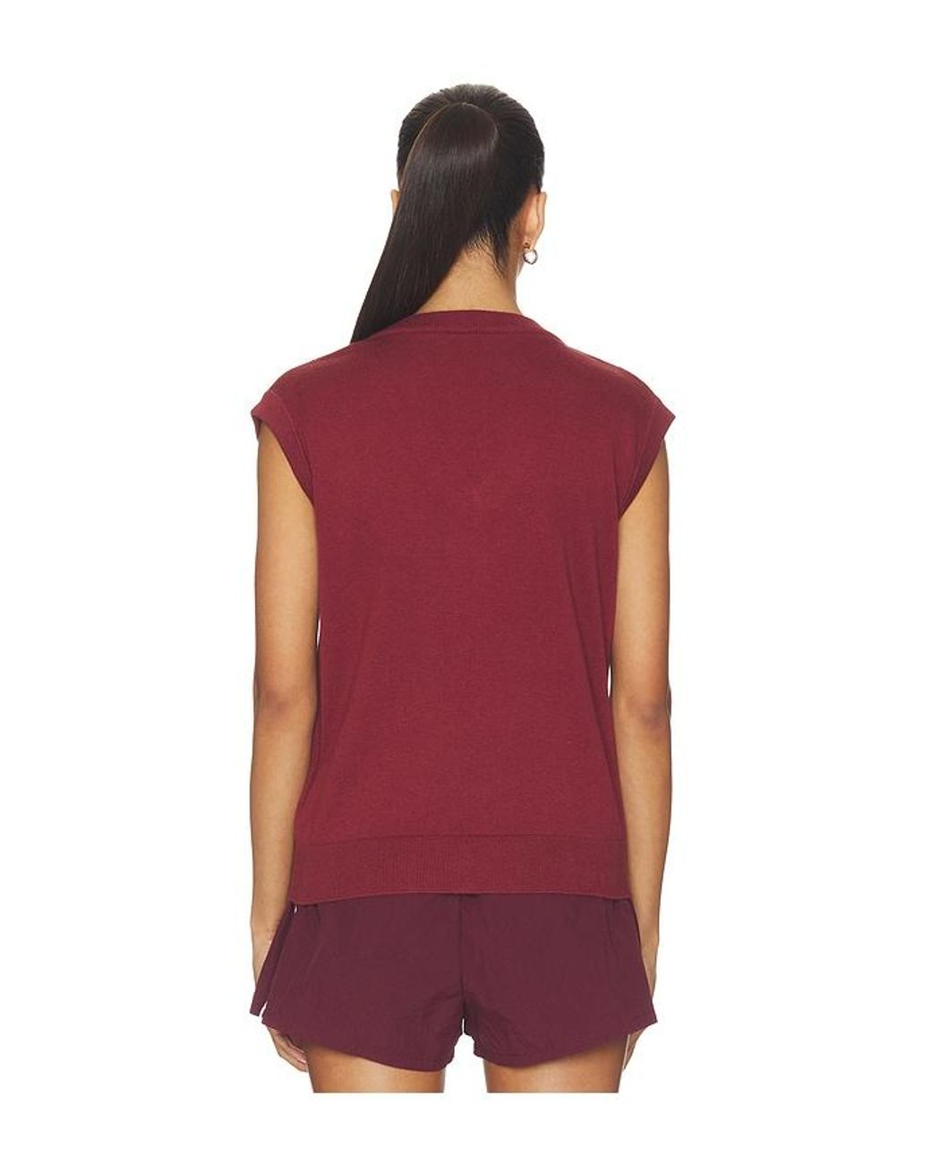 Varley Red Ruben Argyle Knit Vest Top