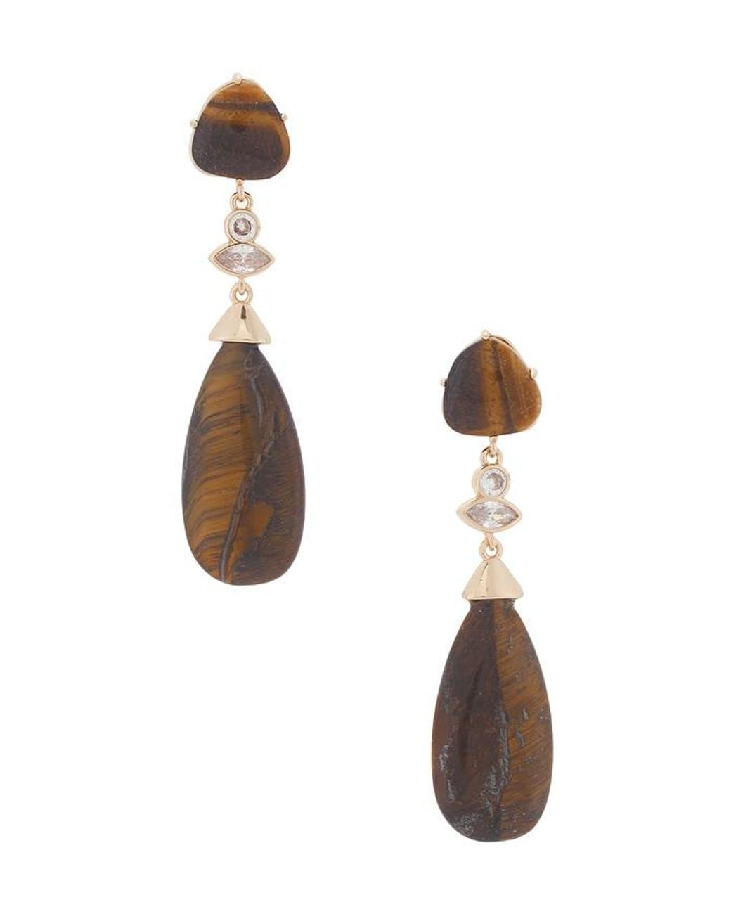 Ettika Multicolor Tiger's Eye Solstice Drop Earrings
