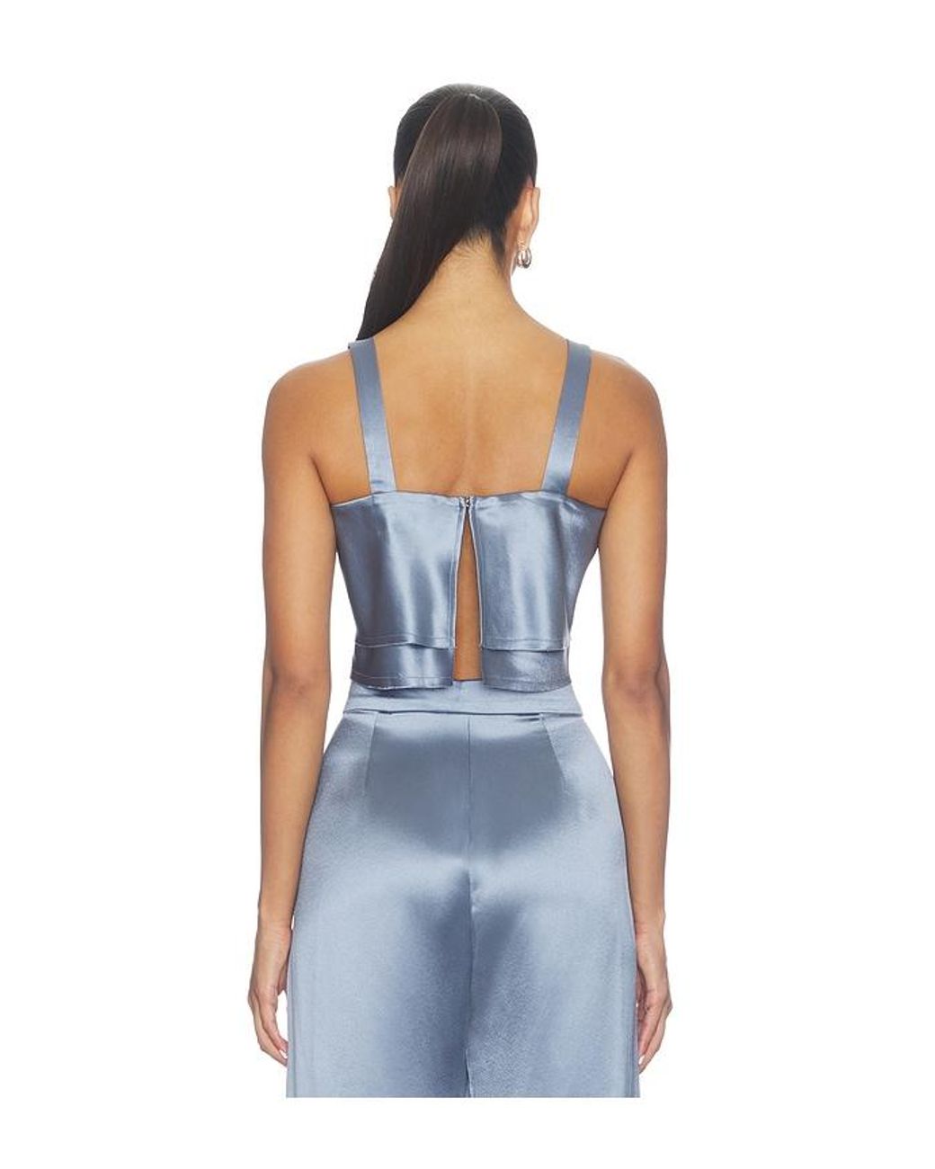 NonChalant Label Blue Astrid Crop Blouse