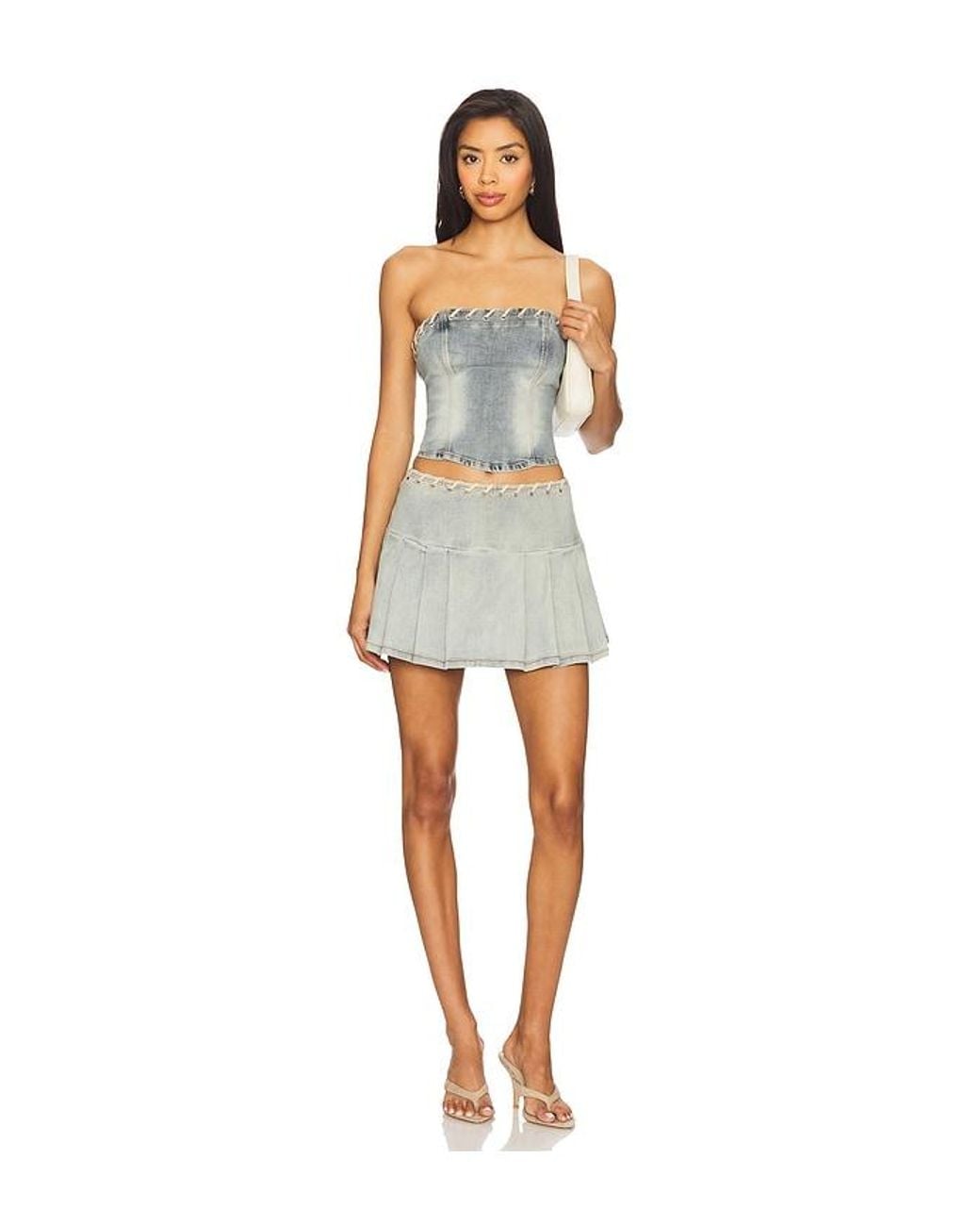 BY.DYLN Blue Davia Micro Skirt