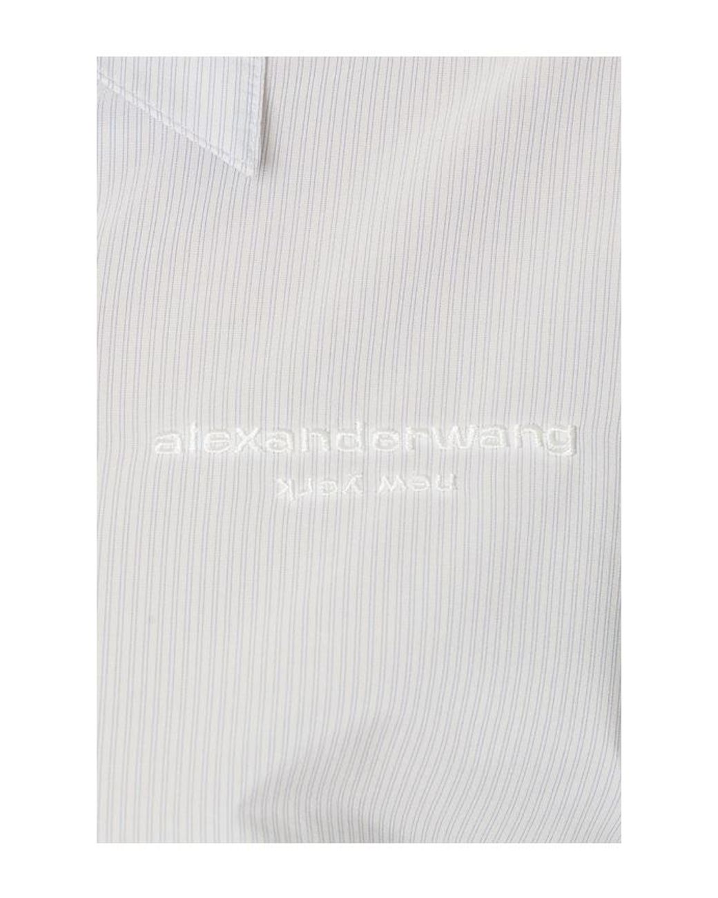 Alexander Wang White Cropped Shirt With Bungee Hem