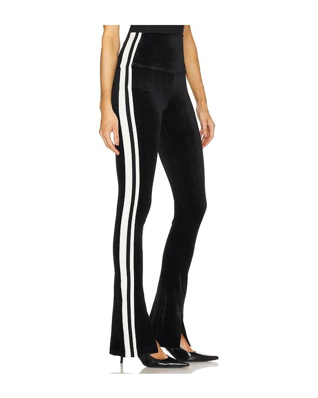 Norma Kamali Black Side Stripe Spat Legging