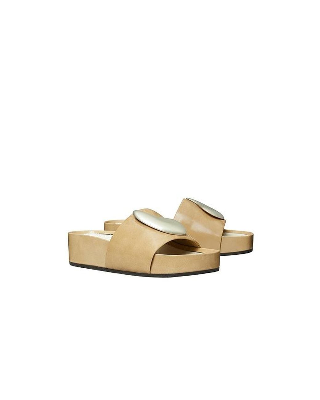 Tory Burch White Patos Platform Slide