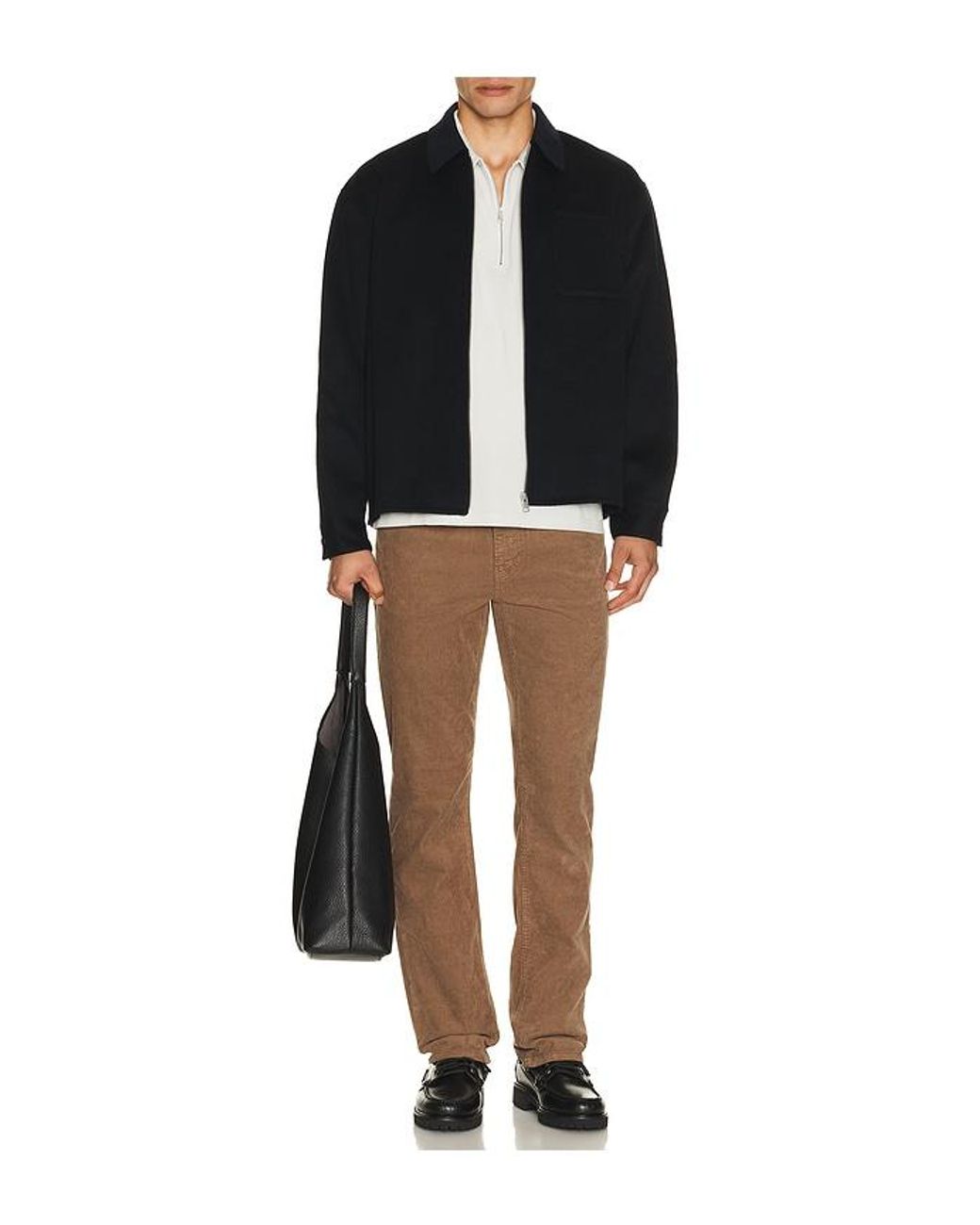 FRAME Black Double Face Zip Shirt Jacket for men