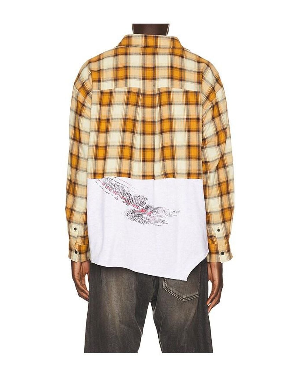 we11done Yellow Reworked Jersey Shirt for men