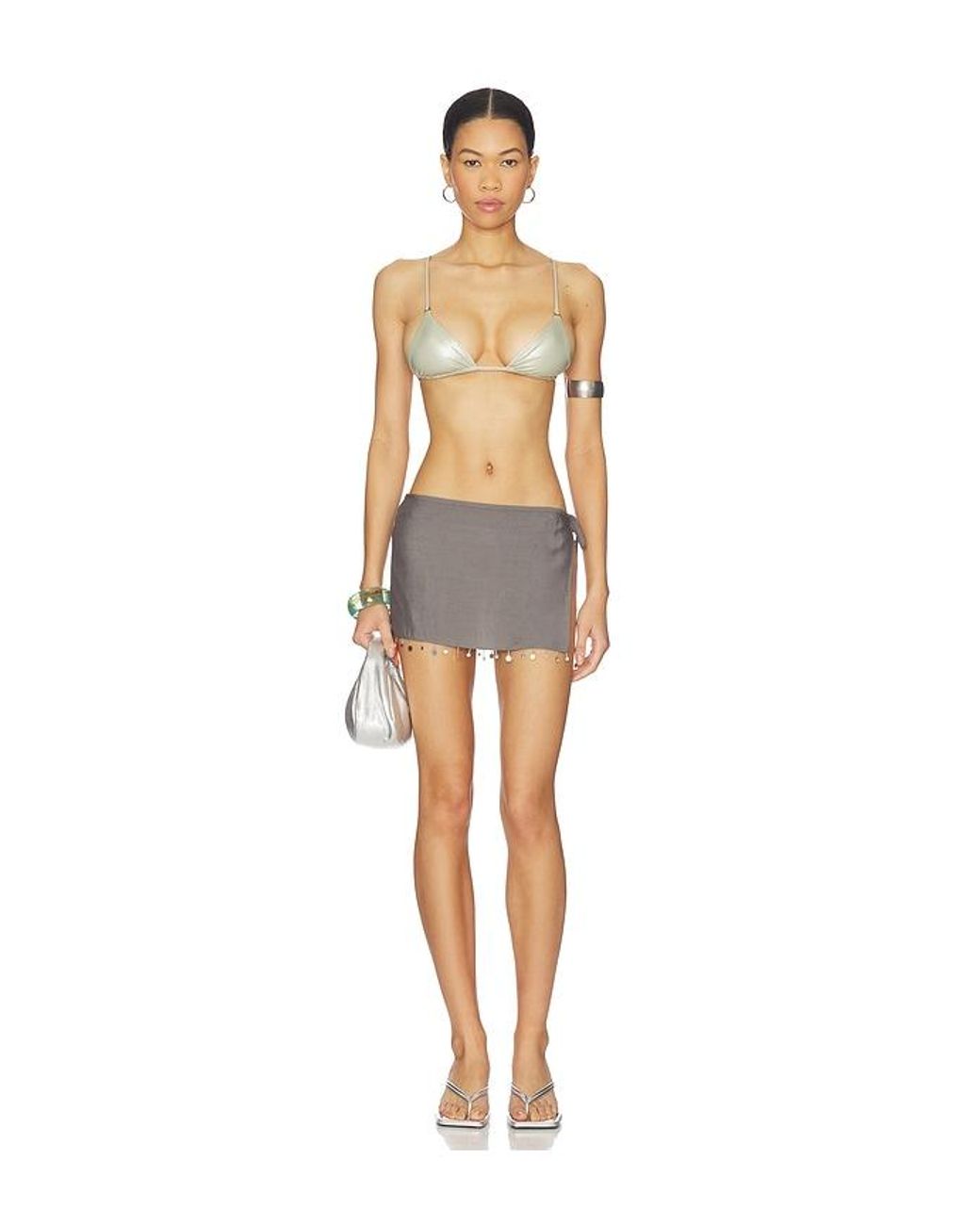 lovewave Gray The Azzi Wrap Mini Skirt