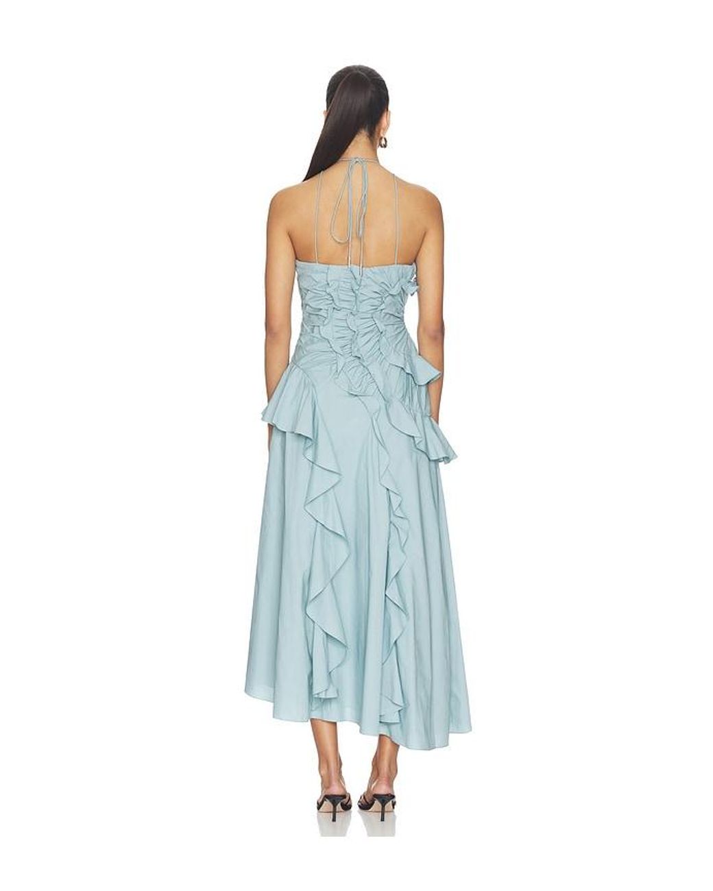 AMUR Blue Ottavia Ruffle Dress