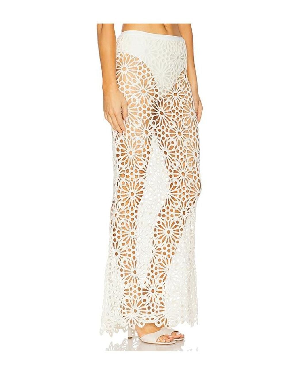 Norma Kamali White Obie Long Skirt
