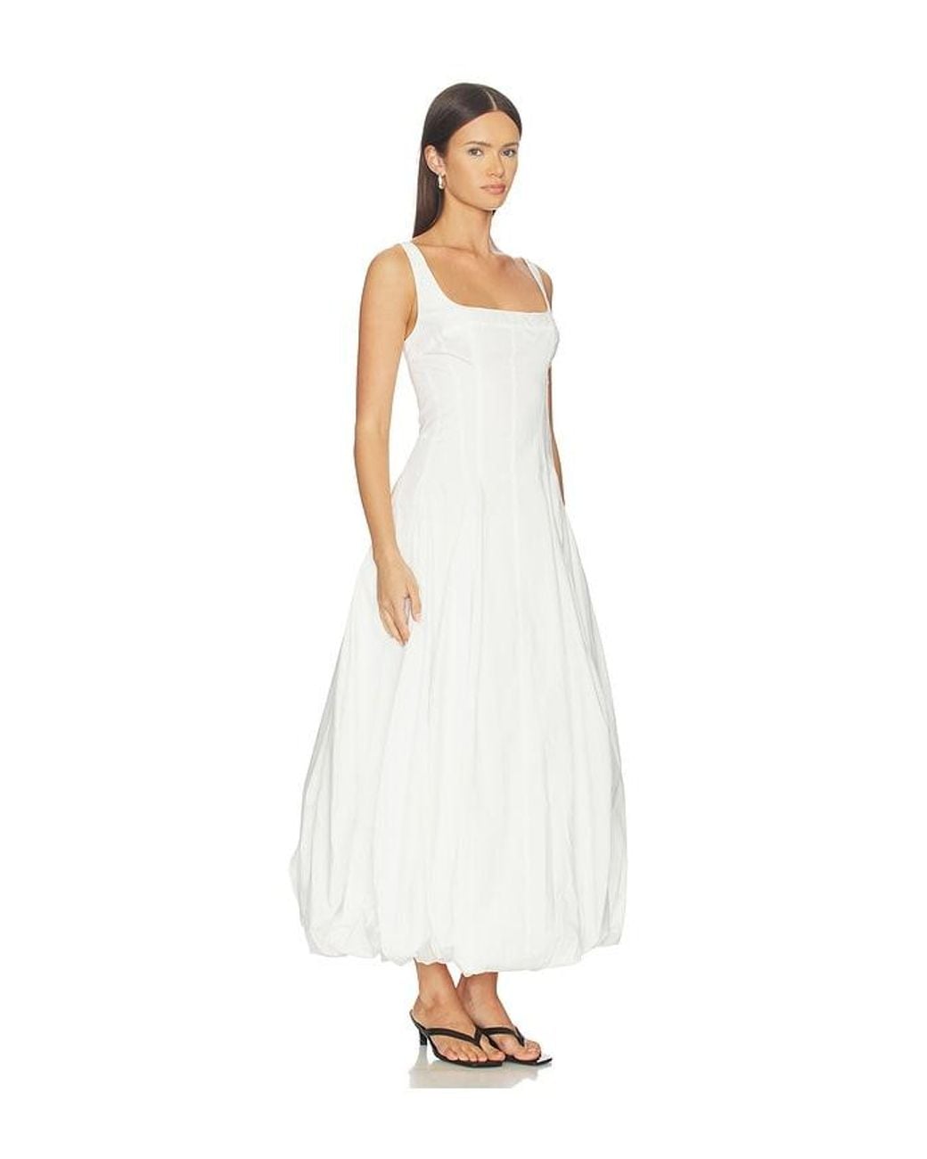 Jonathan Simkhai White Hally Cotton Bubble Midi Dress