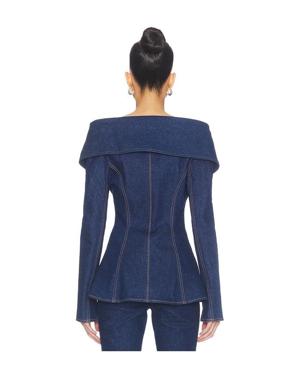 Nadine Merabi Blue Jordan Denim Top
