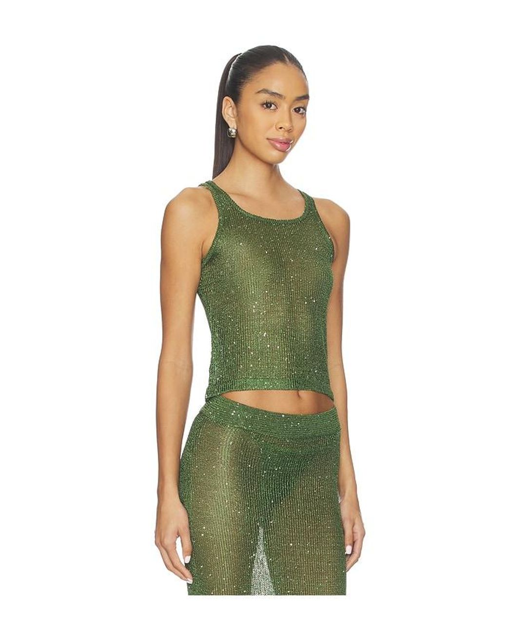 superdown Green Miranda Knit Top