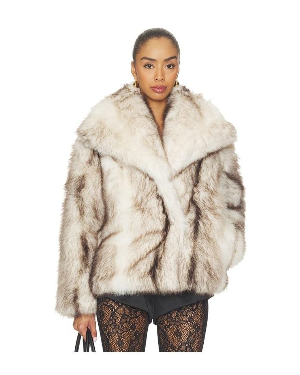 Source Unknown Natural Harper Faux Fur Jacket