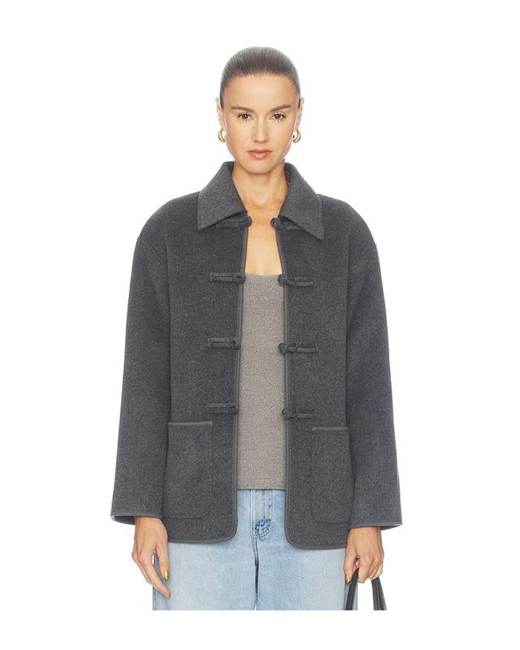 Rohe Gray Double Faced Wool Pankou Closure Jacket