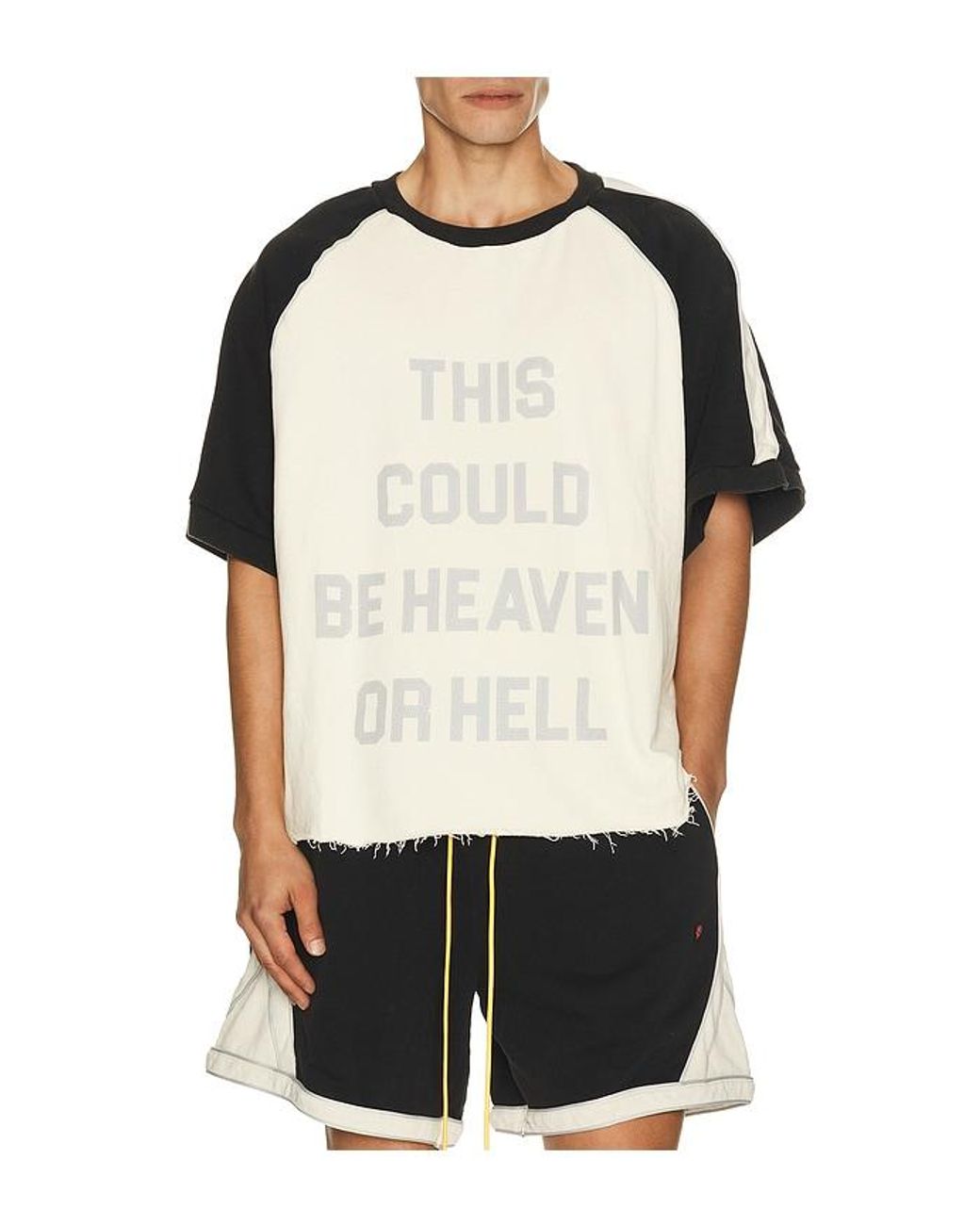 DIET STARTS MONDAY Black Heaven Or Hell Raglan Tee for men