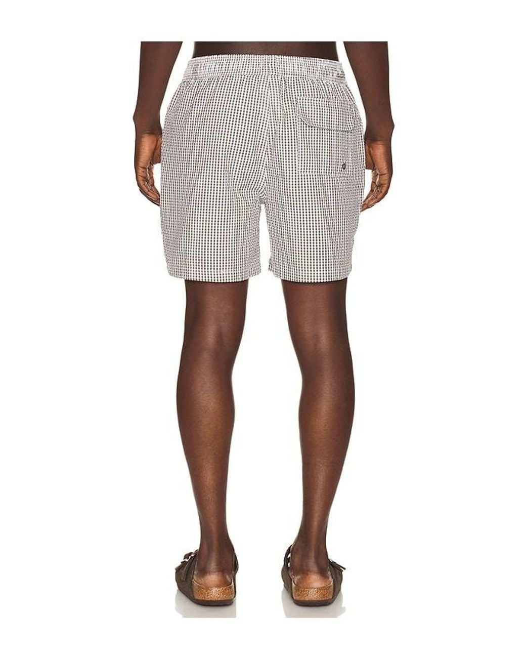 Barbour Natural Gingham Seersucker Swim Short for men