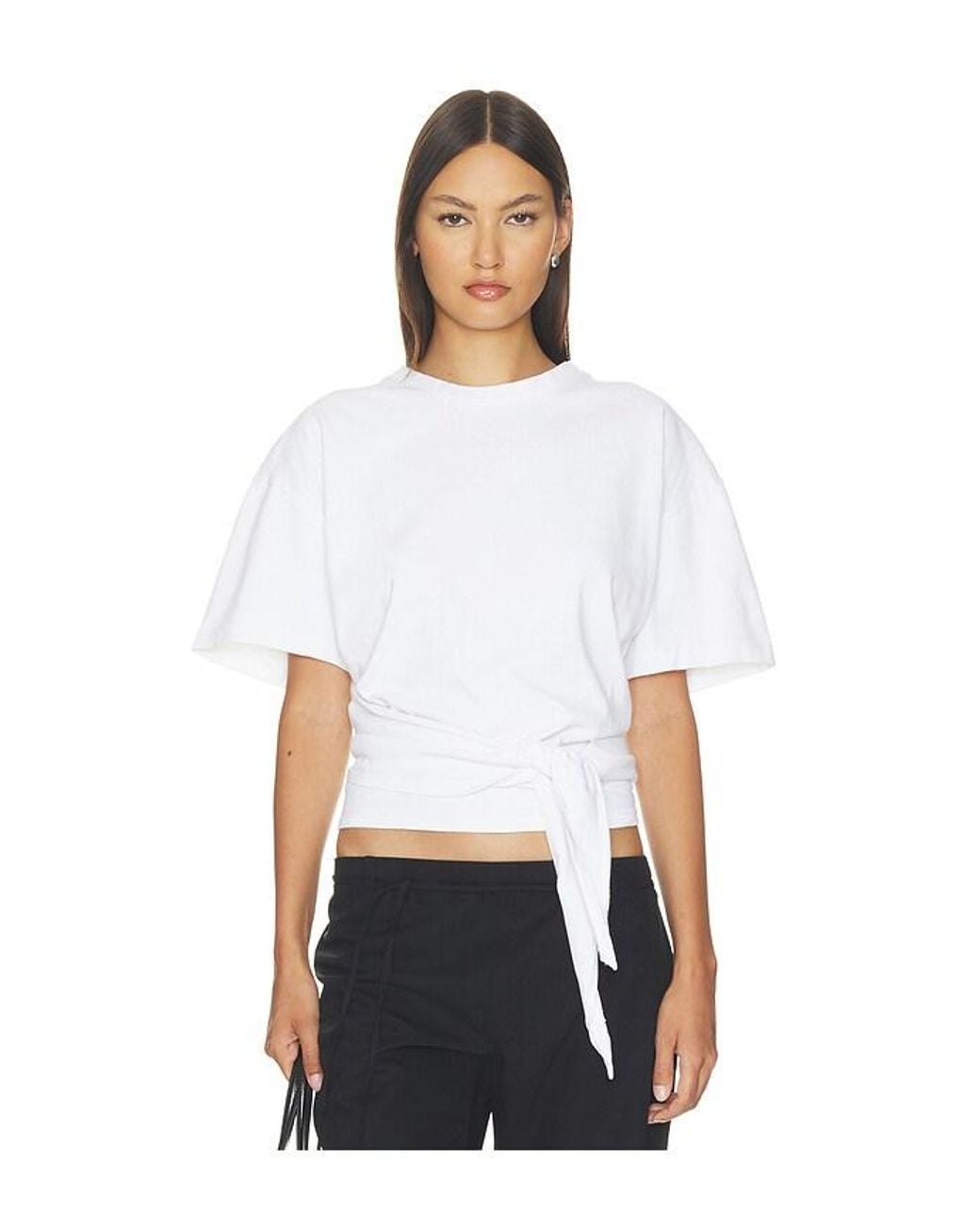 St. Agni White Cotton Jersey Split Back Tee
