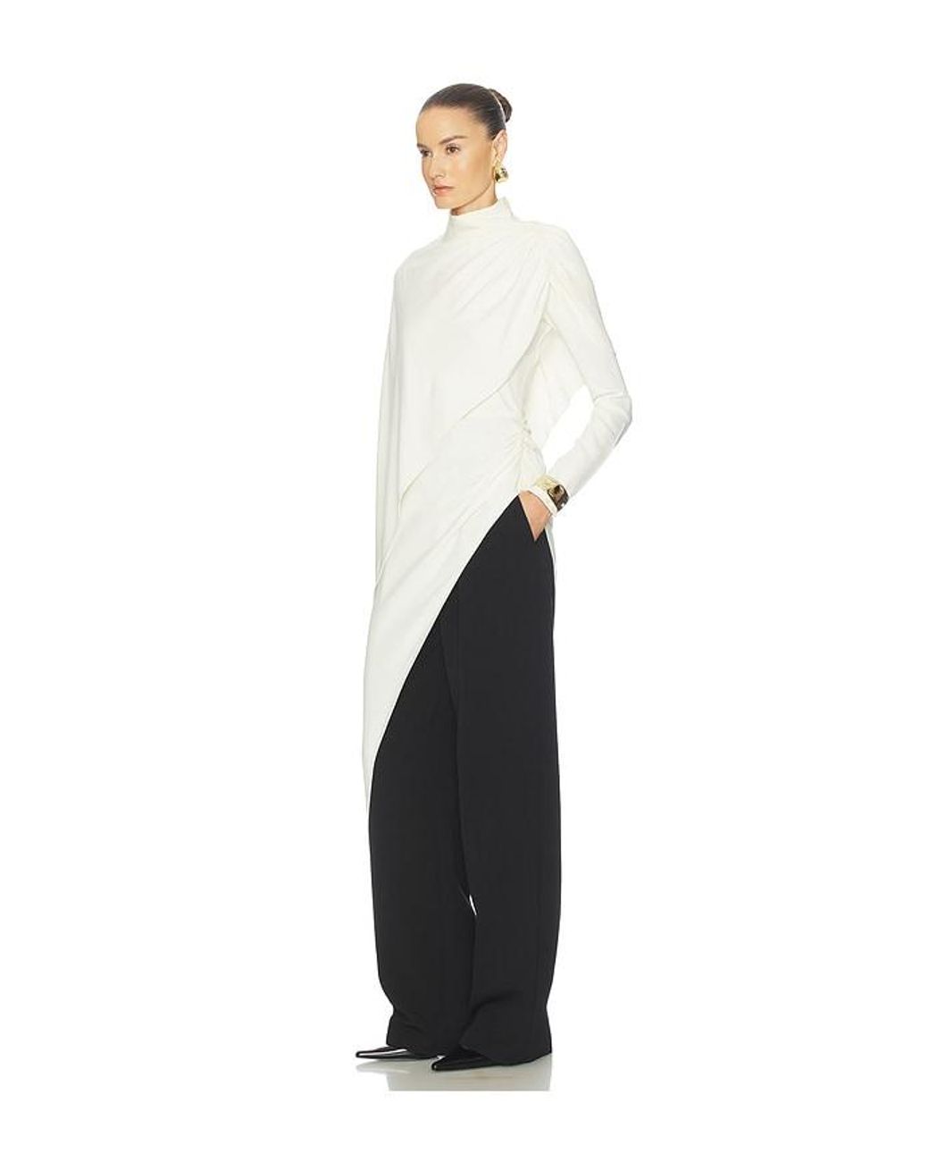 Helsa White The Wilhelmina Cape Top