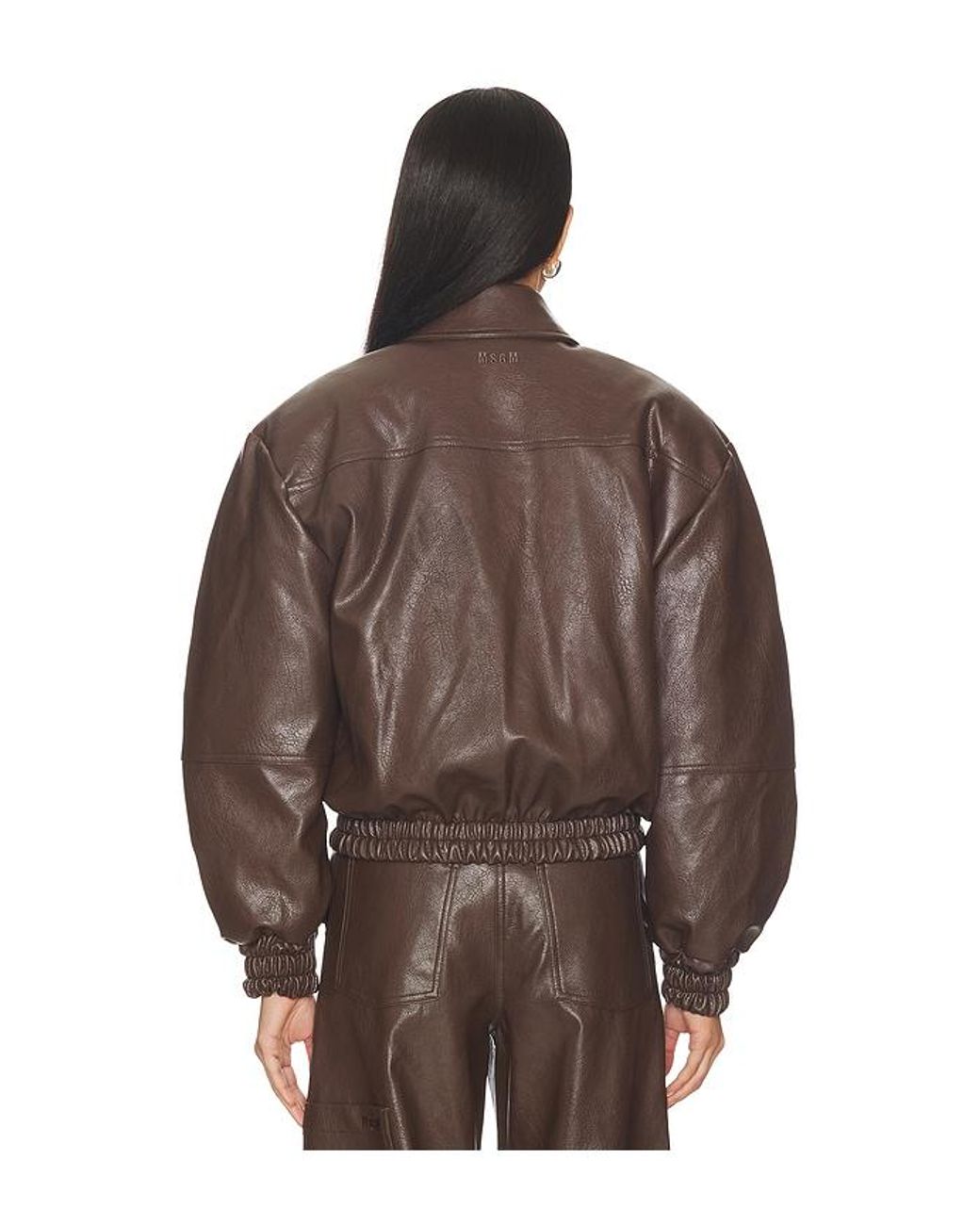 MSGM Brown Bomber Jacket
