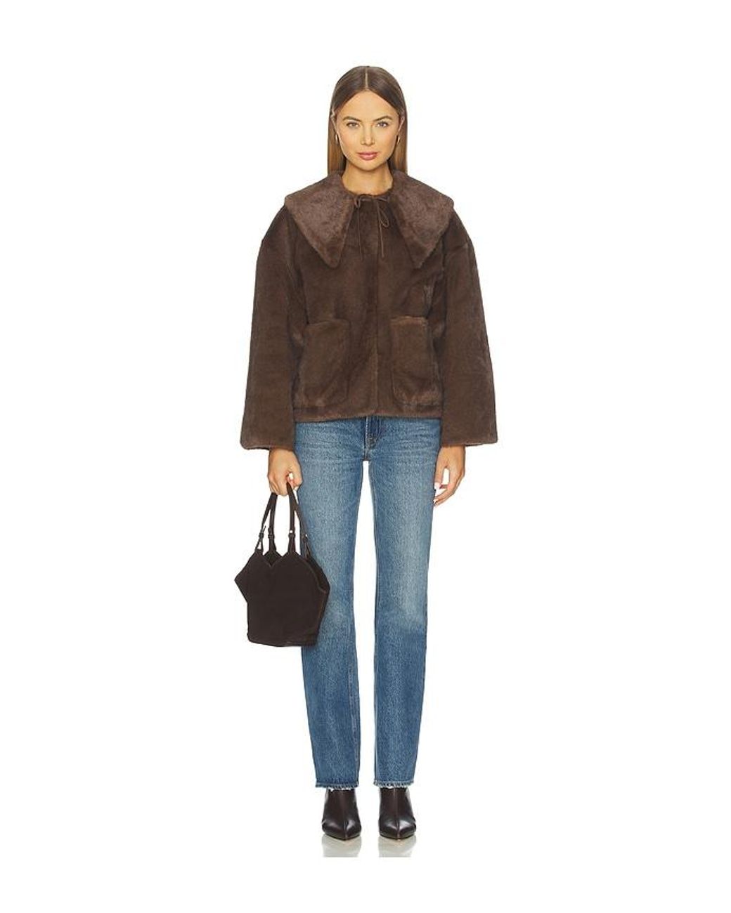 By Malene Birger Brown Jacquie Fake Fur Jacket