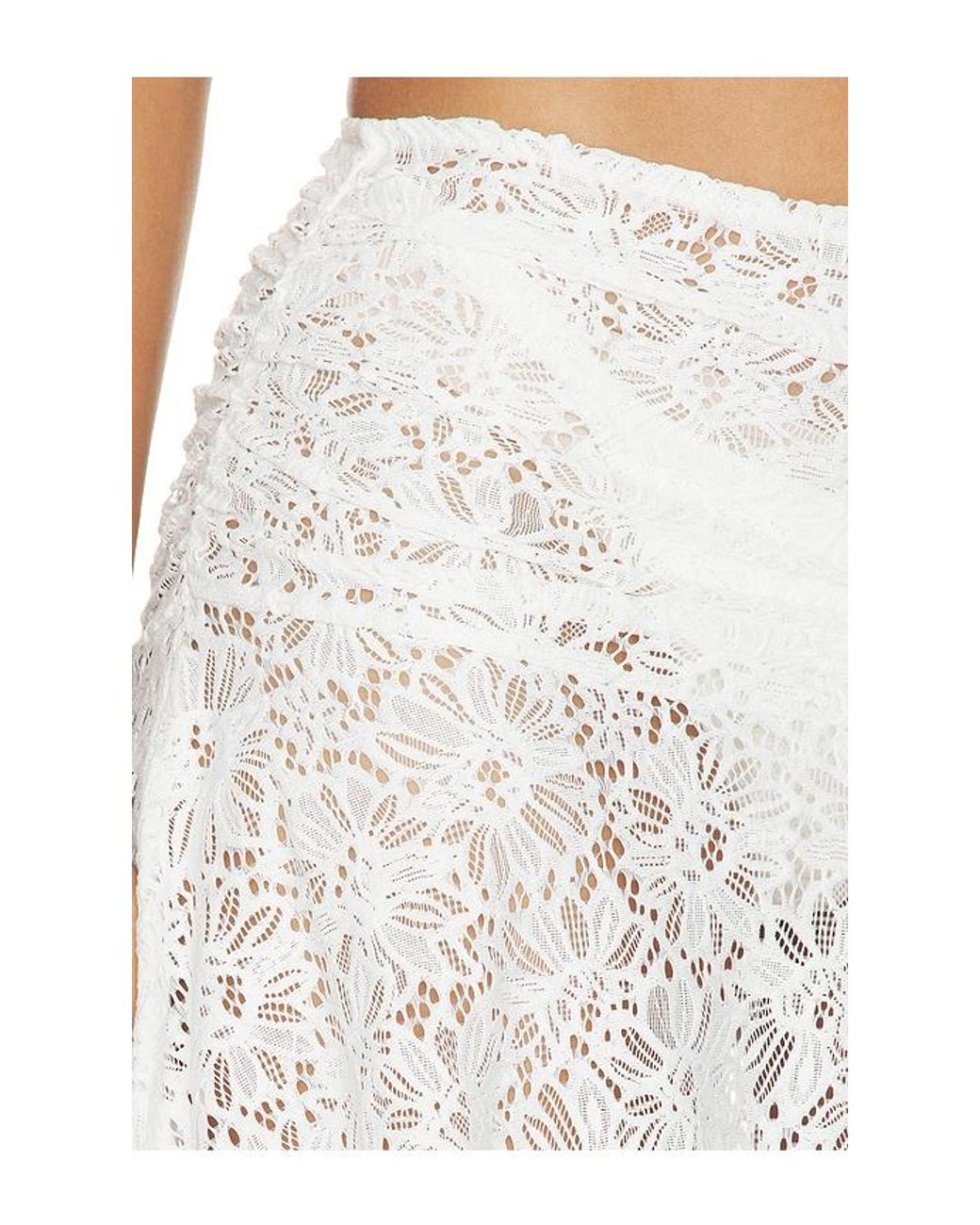SNDY'S White Lilu Lace Midi Skirt