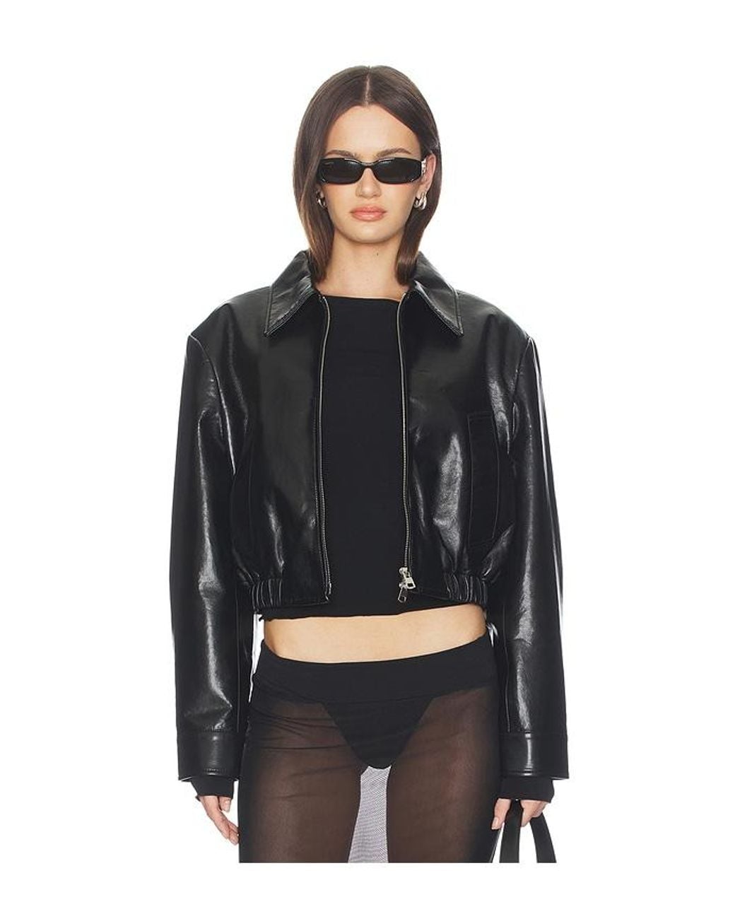 Agolde Black Nahla Cropped Jacket