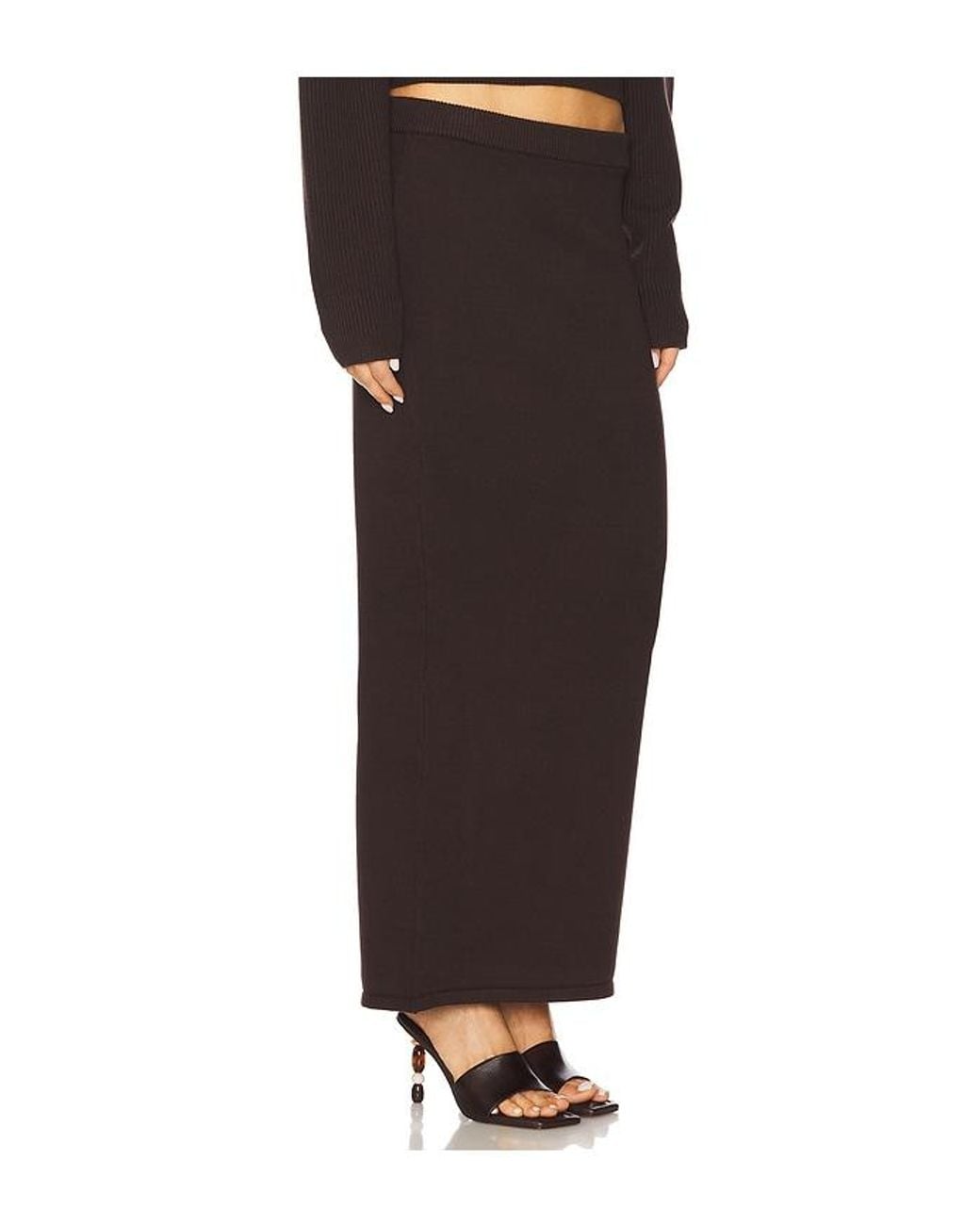 SER.O.YA Black Java Midi Skirt