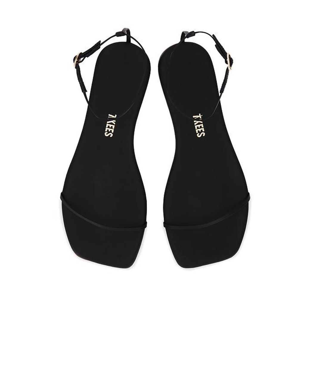 TKEES Black Square Toe Twiggy Sandal