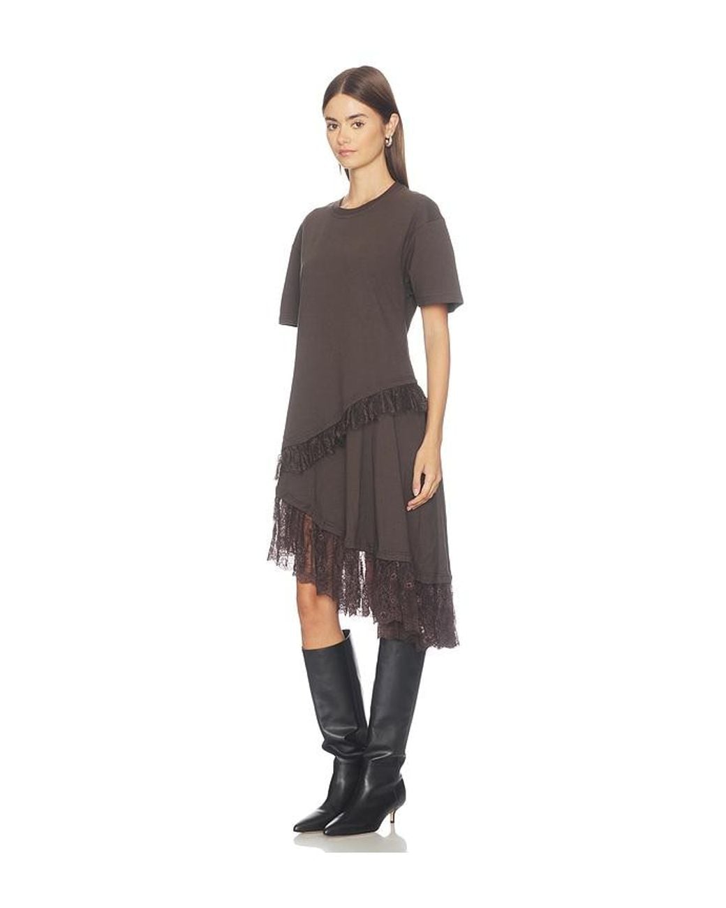 Free People Black Frosted Lace Layered Dress