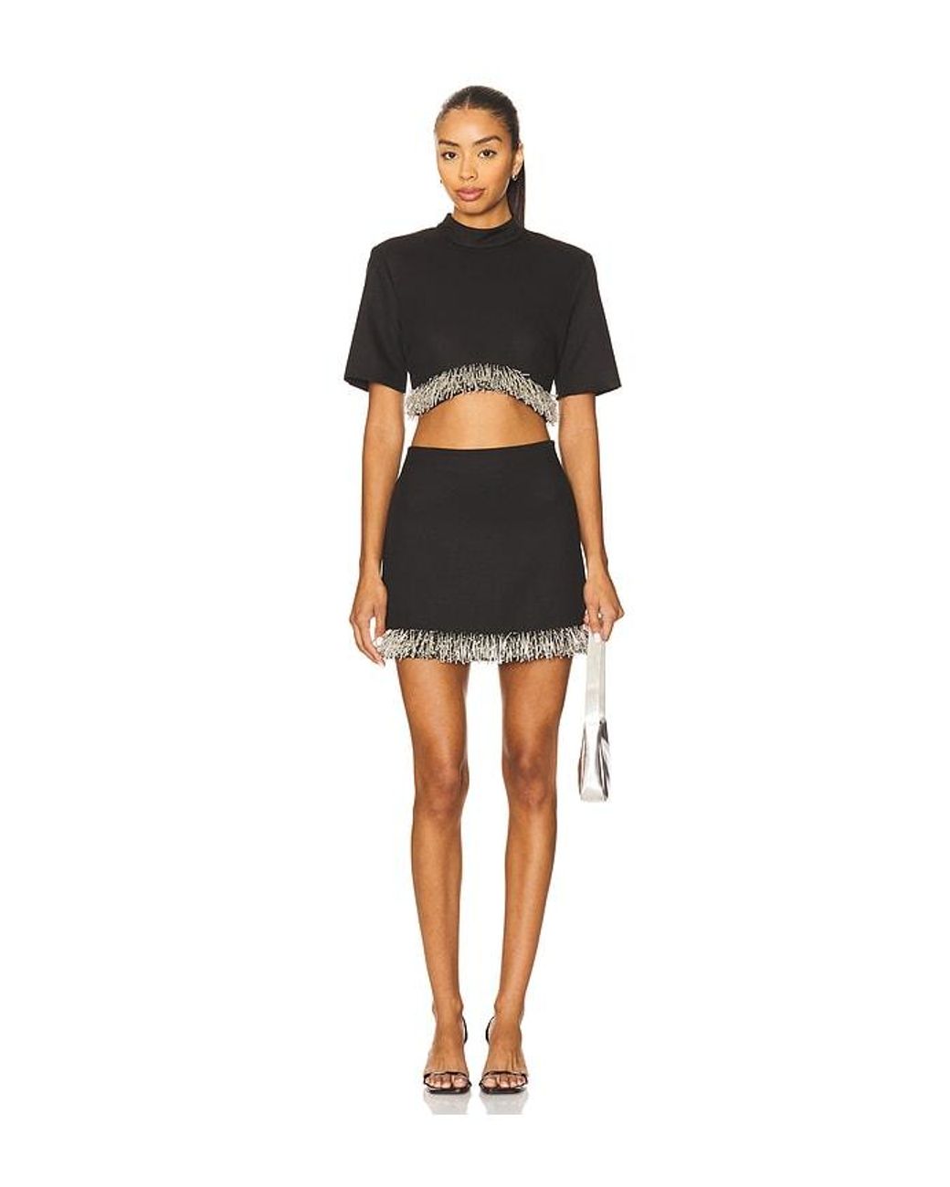 Jonathan Simkhai Black Jalen Cropped Top