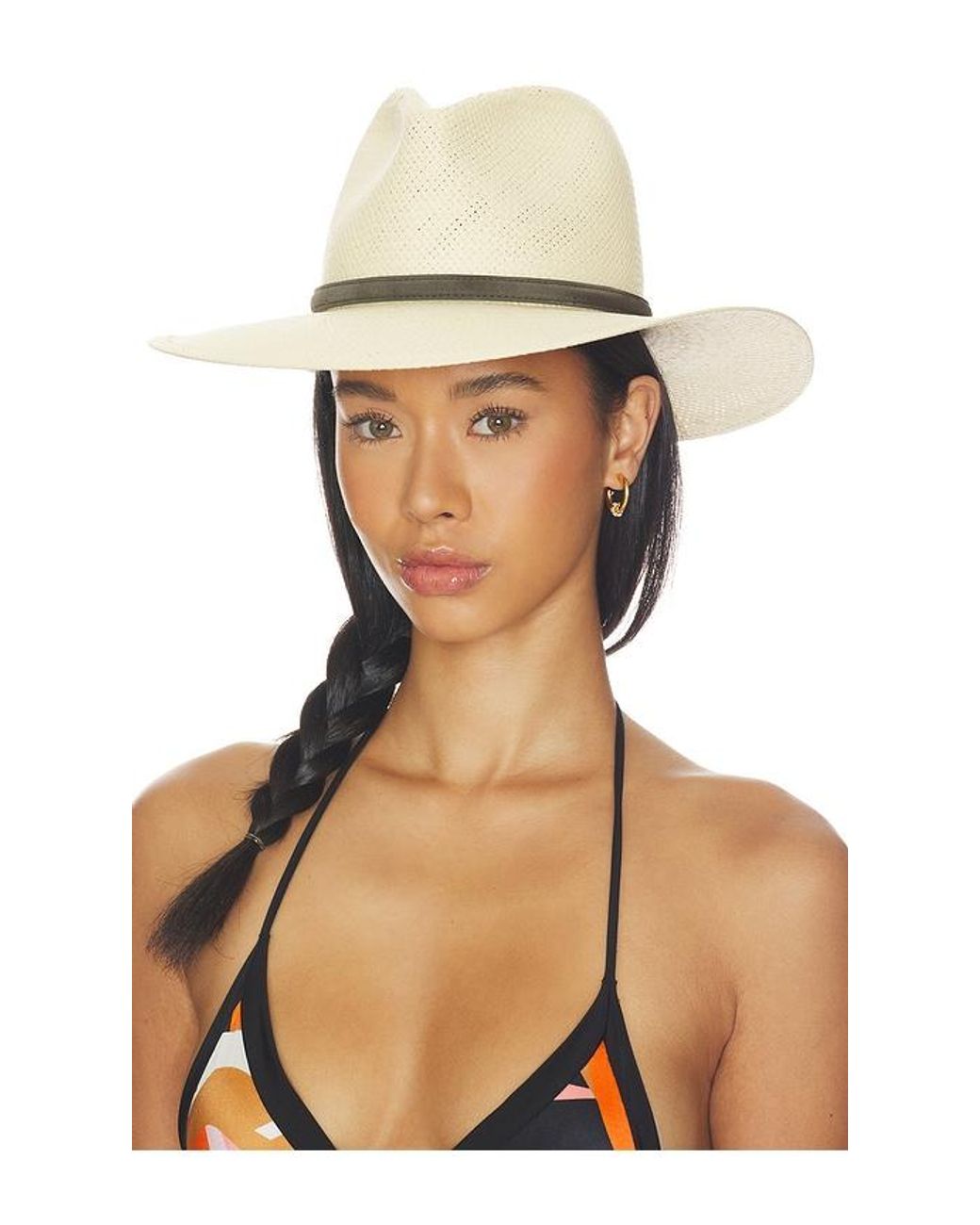 Janessa Leone White Simone Fedora Hat
