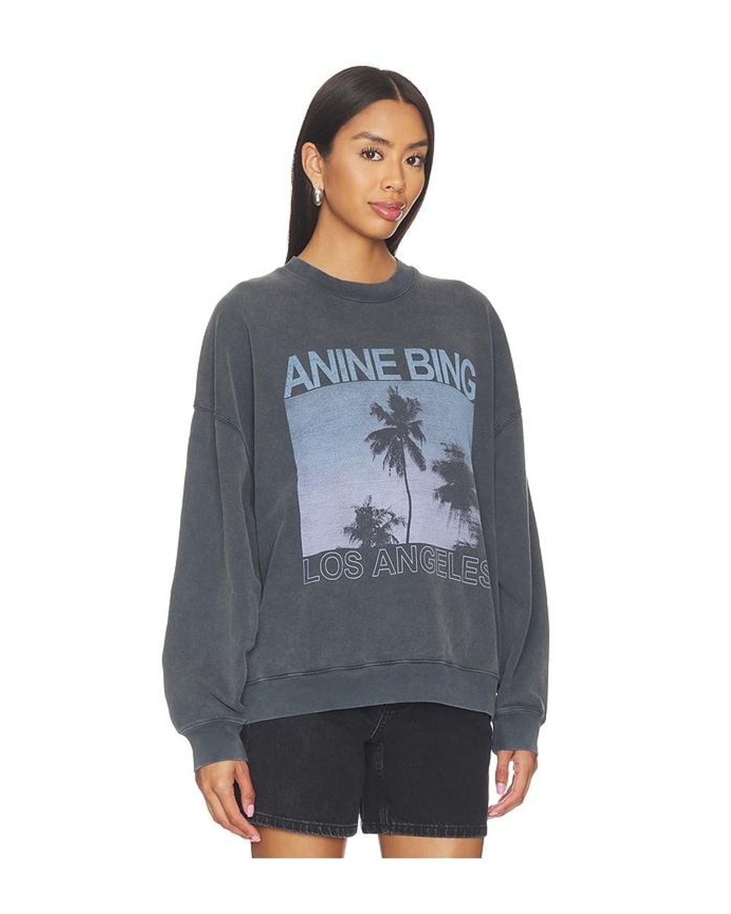 Anine Bing Blue Miles Palms Sweatshirt