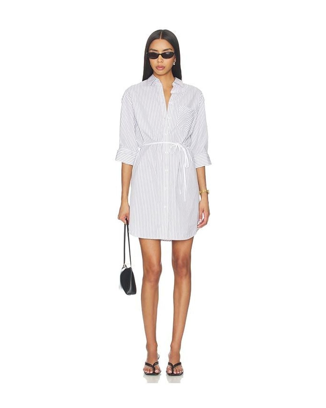 Rag & Bone White Lucia Stripe Mini Dress