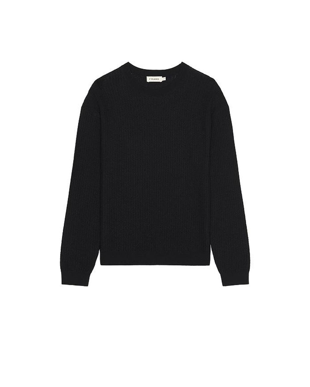 FRAME Black Textured Crewneck Sweater for men