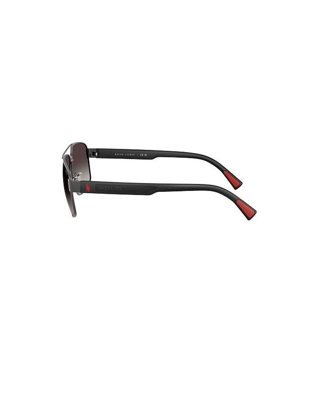 Polo Ralph Lauren Black Aviator Sunglasses for men