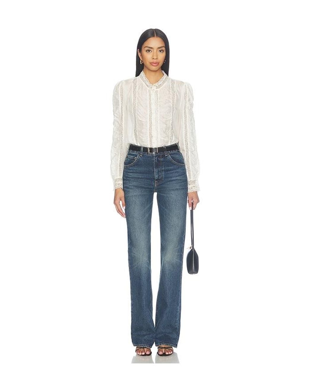 LoveShackFancy Blue Jacque Top