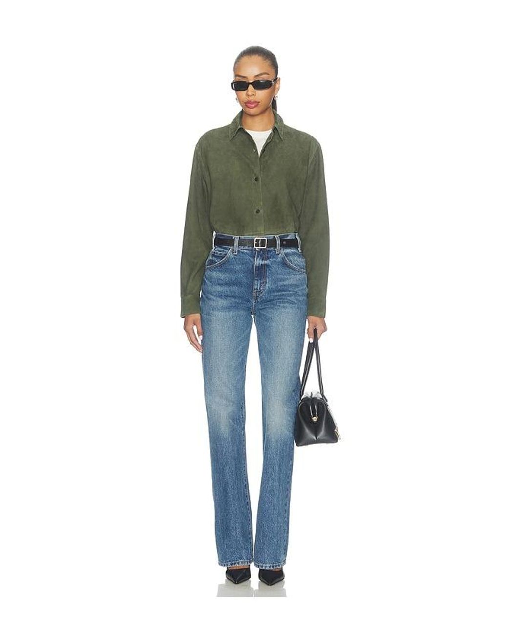 Theory Green Classic Menswear Shirt