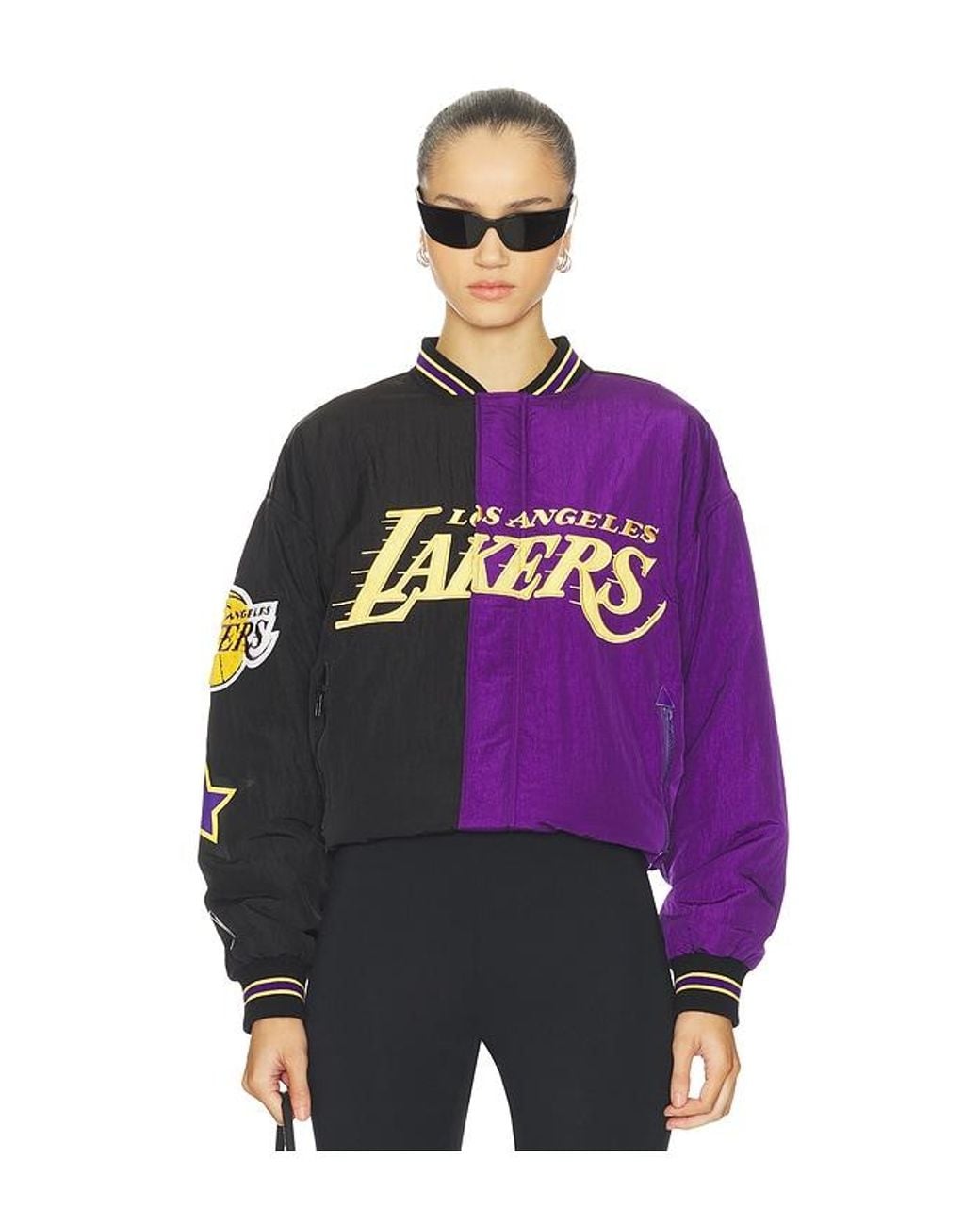 Terez Purple X Revolve Lakers Multi Logo Bomber