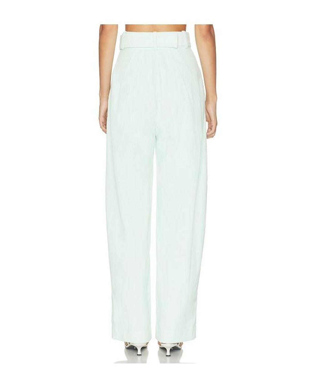 Matthew Bruch White Pleated Barrel Trouser